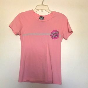 Santa Cruz pink with light blue stripes